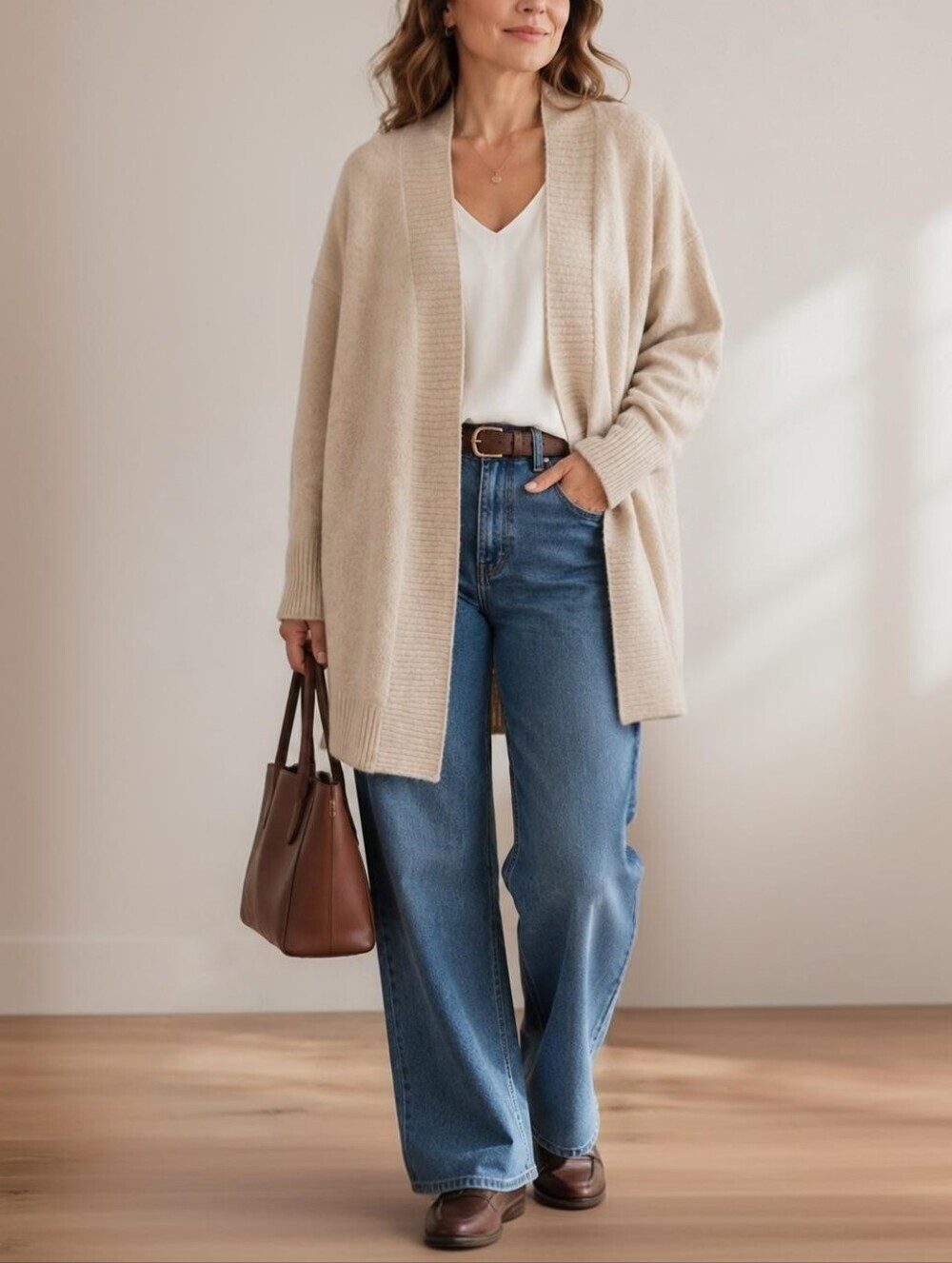 Merino Wool Yak Blend Open Cardigan Modern Quiet Luxury Oversized, Oversized